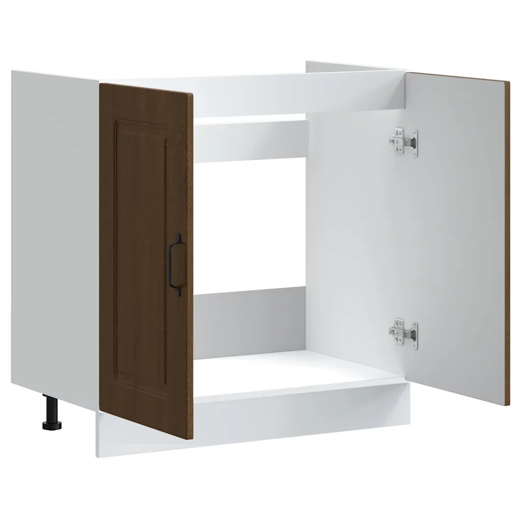 vidaXL Mobile base lavello Kalmar Rovere Marrone 80x46x81,5 cm