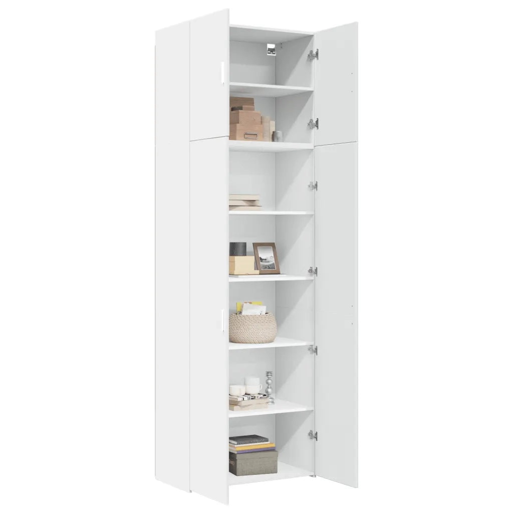 Credenza | Madia | Buffet da pranzo | Armadio da pranzo Bianca 80x42,5x249 cm in Legno Multistrato