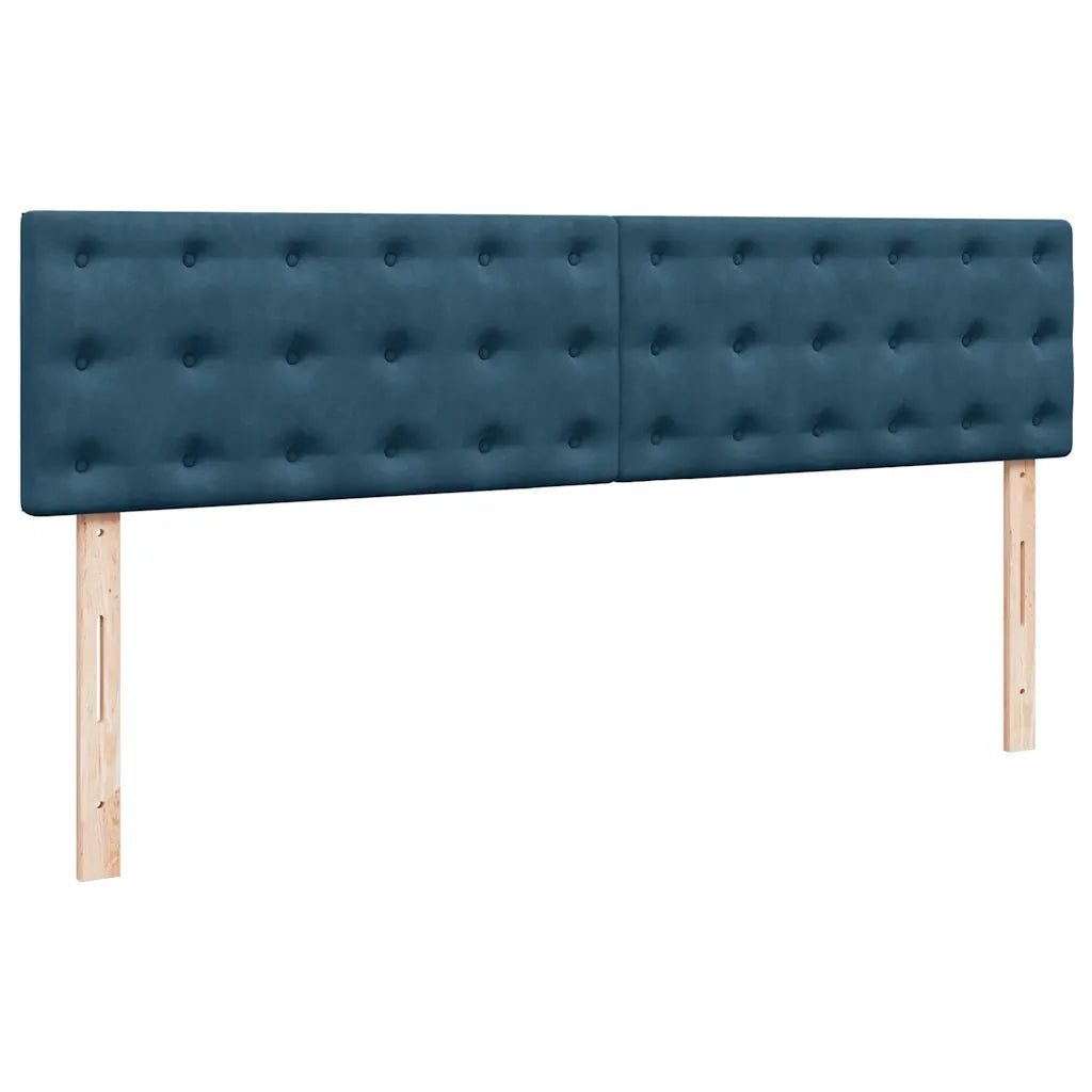 vidaXL Pouf Letto con Materassi e LED Blu Scuro 200x200cm Velluto