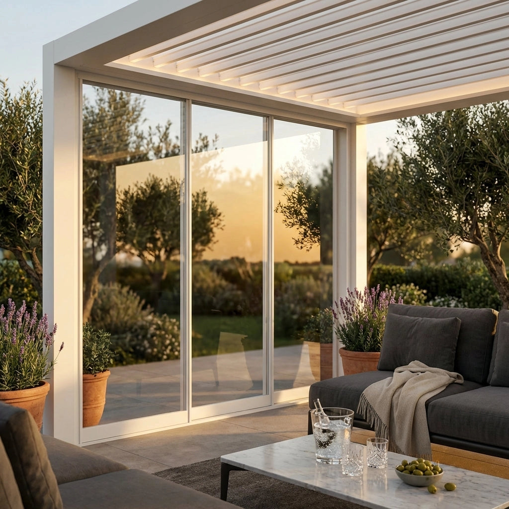 Parete laterale in vetro per pergola bioclimatica Tony - TONY