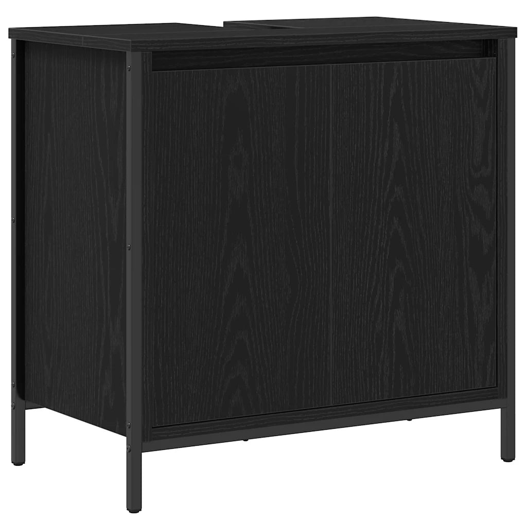 Mobile Lavabo da Bagno-Armadietto da bagno Nero 60x34,5x60 cm