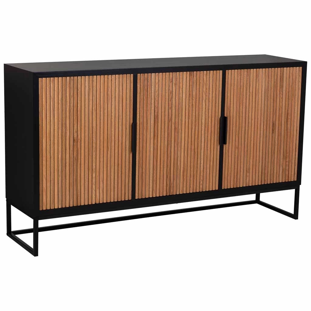 Credenza 3 ante in legno e metallo 160x41,5x90h cm
