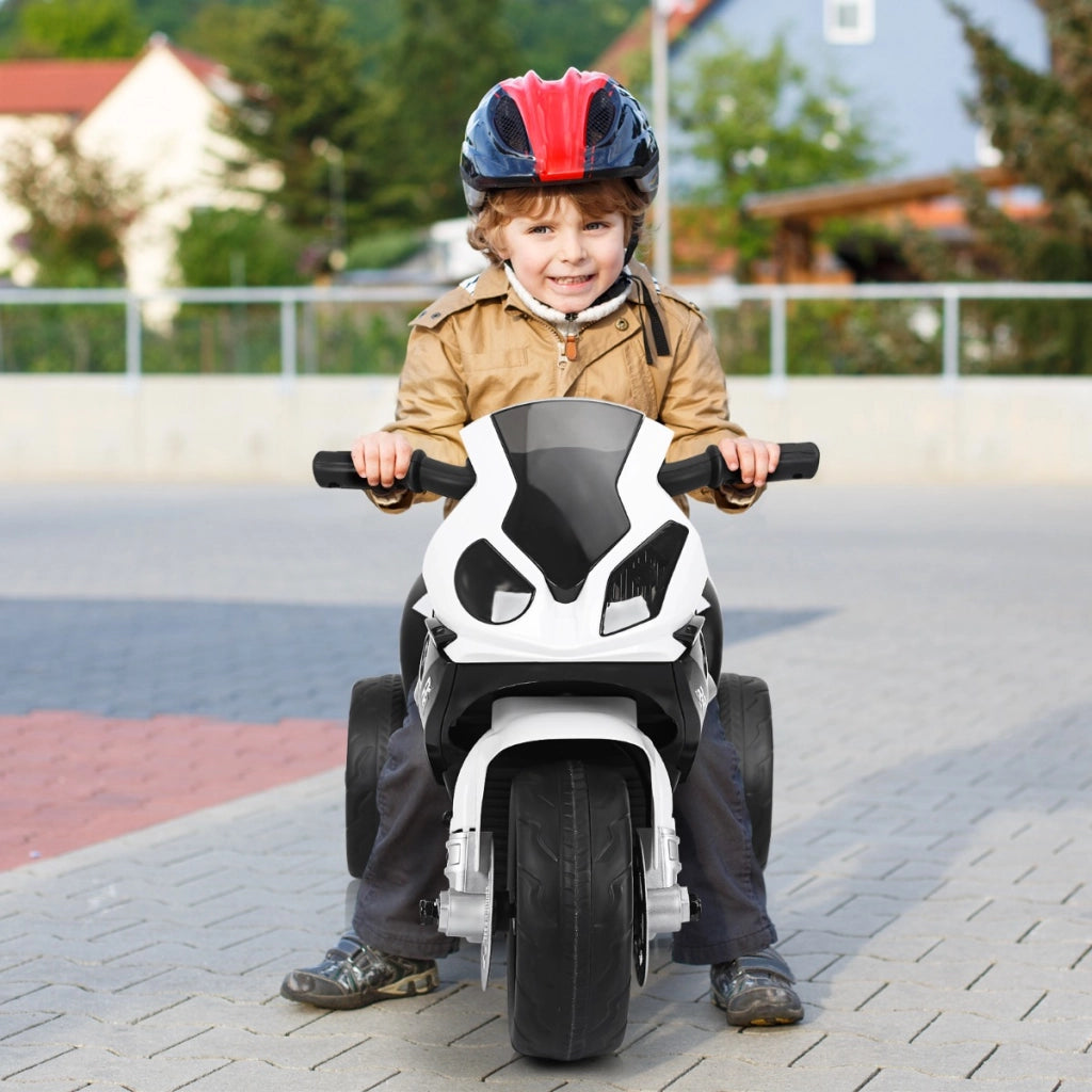 Moto cavalcabile alimentata a batteria 6 V per bambini, Motocicletta a 3 ruote con musica e aspetto carino Nero-Moto elettriche