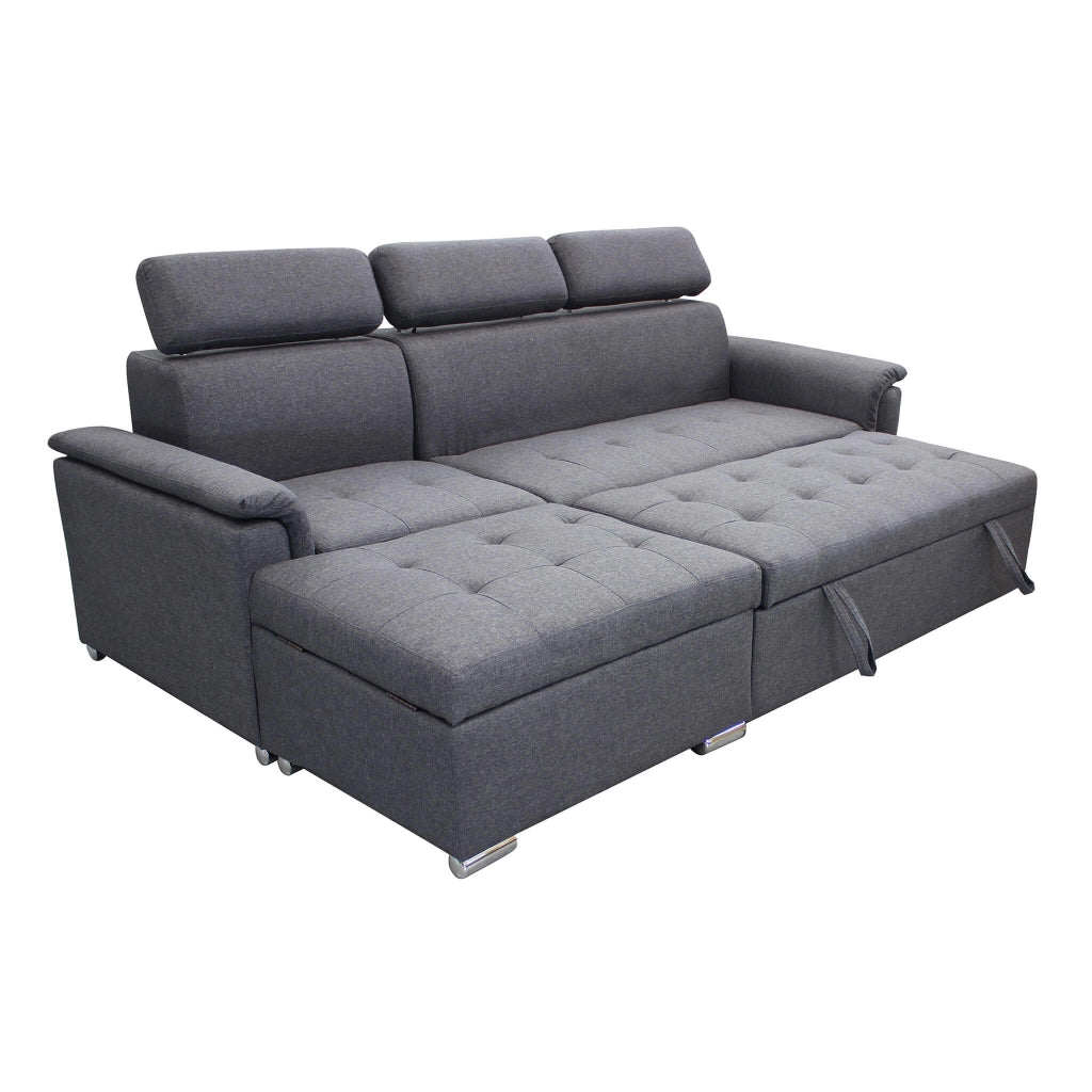 Divano Letto con penisola in Tessuto cm 234x148x84 - ALF