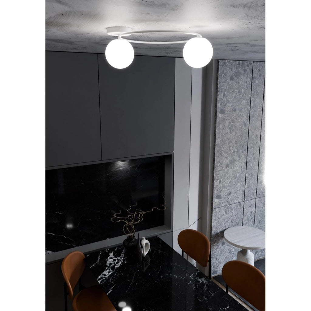 Lampada a sospensione SOPRA in acciaio bianco opaco