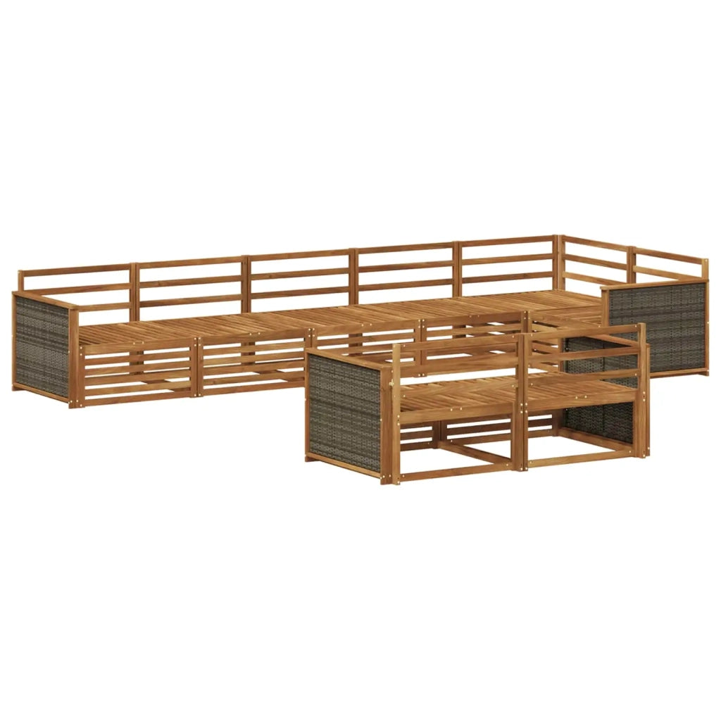 Set di divani da esterno 8 pz Naturale 3383497