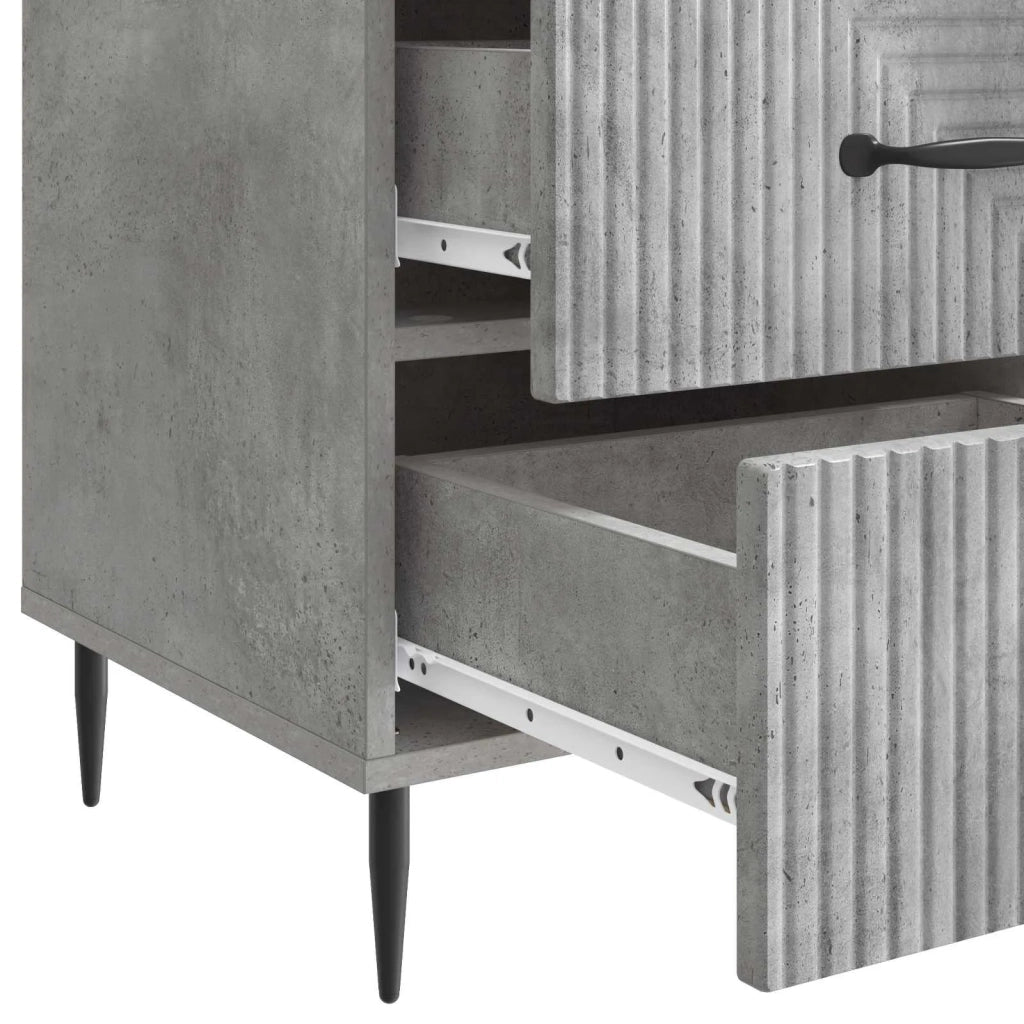 Armadio da Notte con cassetto Grigio Cemento 43 x 41 x 66,5 cm 894788
