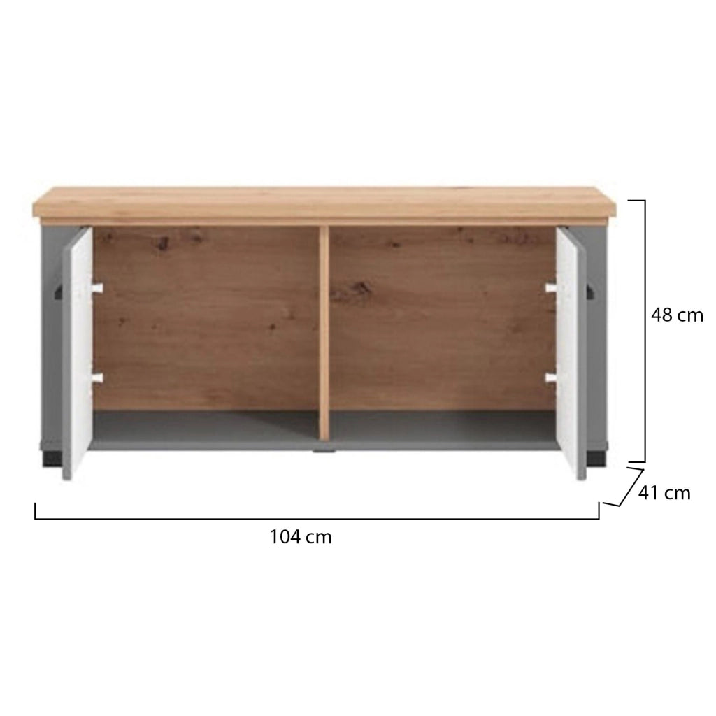 Menfi, Mobile da Ingresso un Ripiano, 103.5x41x47.5h cm Grigio