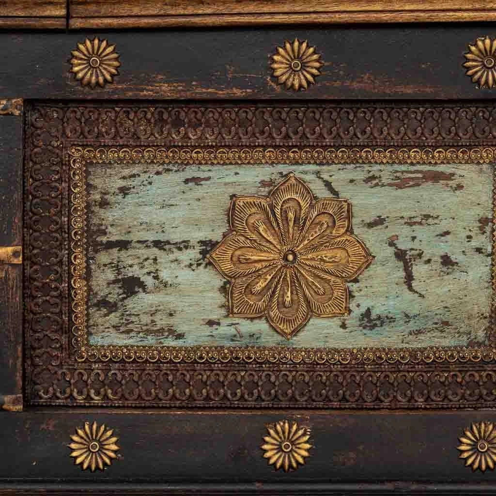 Tavolino artigianale in legno nero 100x100x47h cm