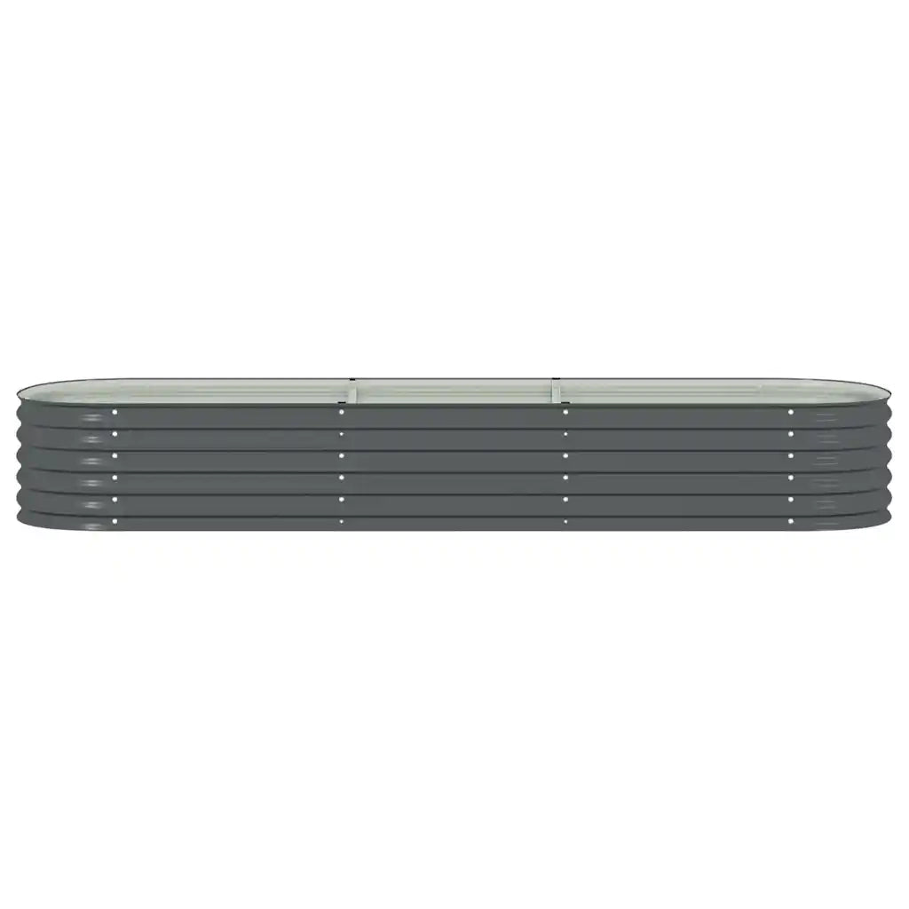 Letto Rialzato Giardino 320x80x44 cm in Acciaio Zincato Grigio 45527
