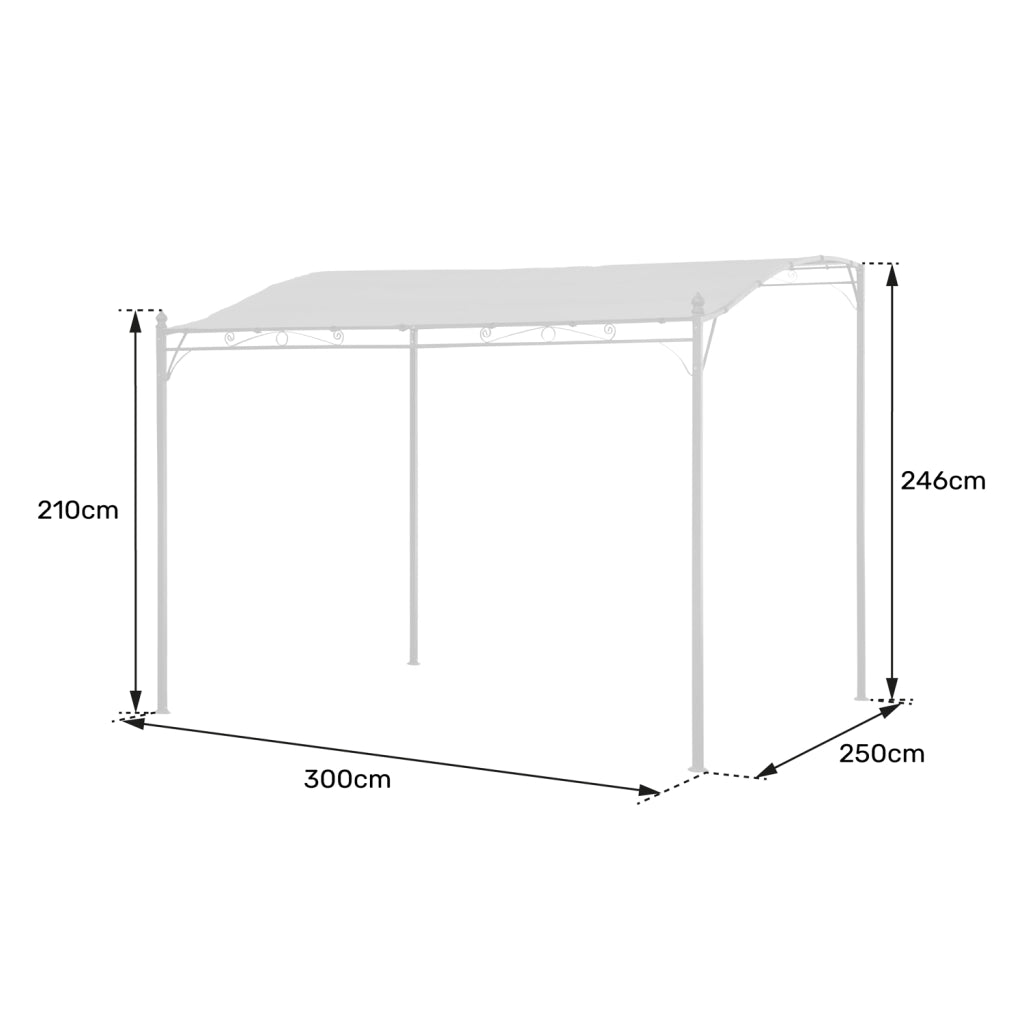 Pergola a parete 3 × 2,5 m NICE taupe
