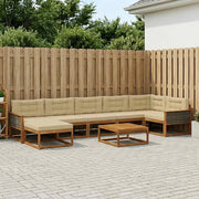 Set di divani da esterno con cuscino 8 pcs Naturale e Beige 3382761