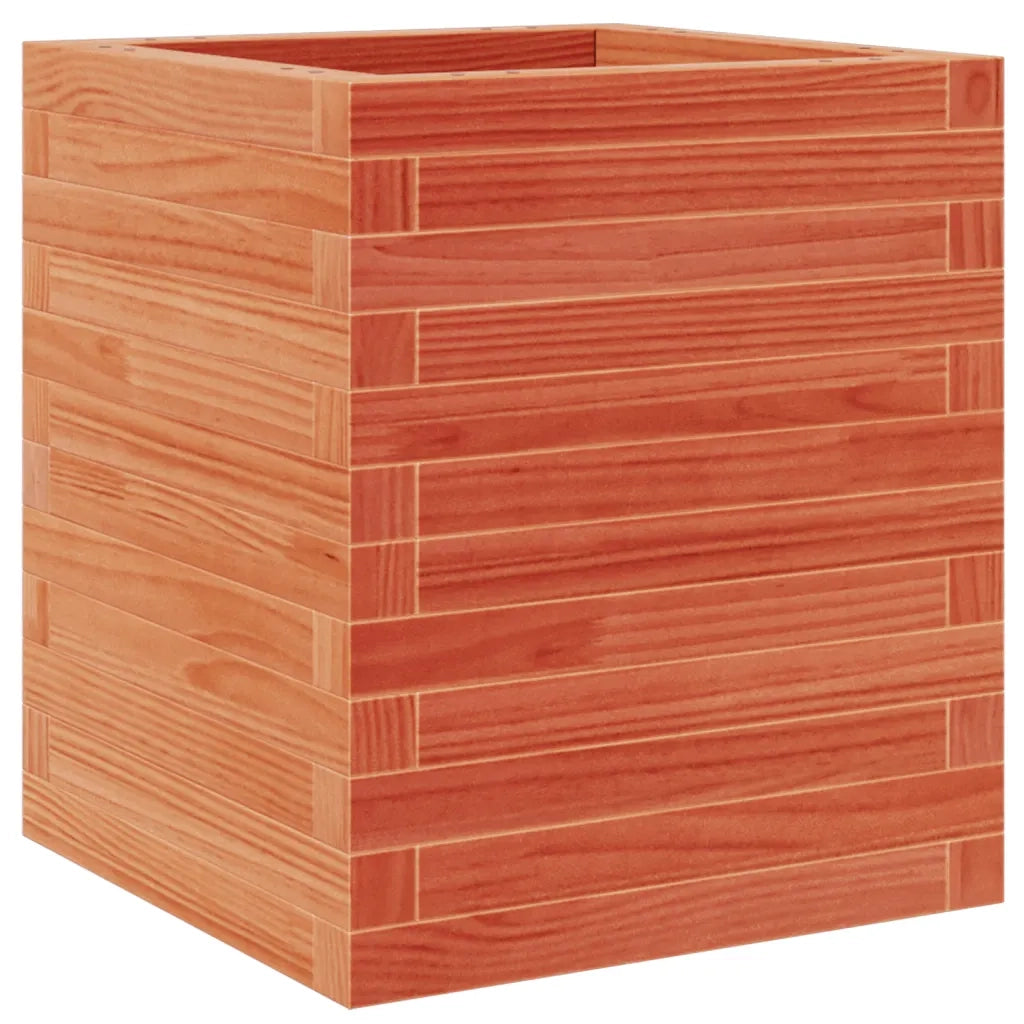 Fioriera Giardino-Vaso da Esterno-Contenitore per Piante Marrone Cera 40x40x46 cm Legno Massello Pino