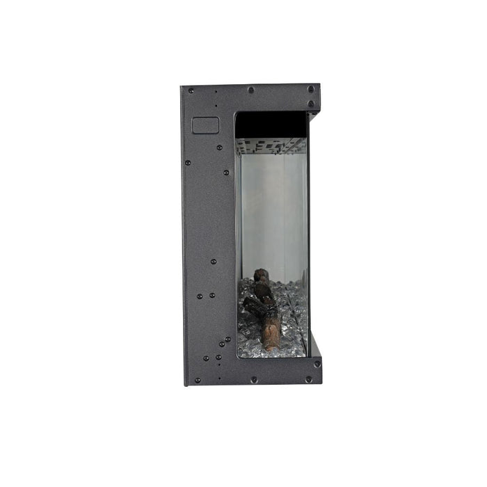 Camino Elettrico Da Parete A Incasso 3 Lati 127x20x44 cm Boston Nero