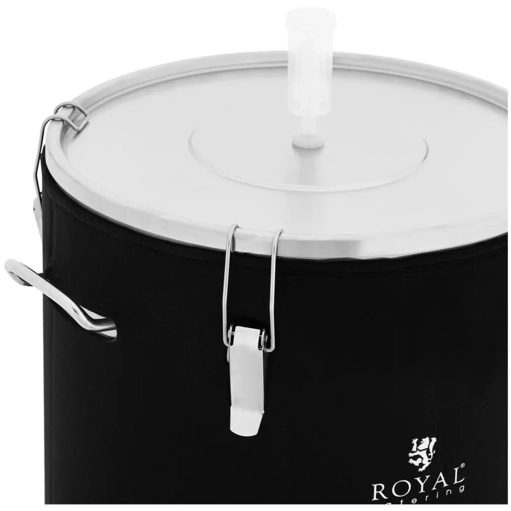 Serbatoio di fermentazione in acciaio inox da 70 litri 0-40 °C con manicotto isolante in acciaio inox nero 14_0008828