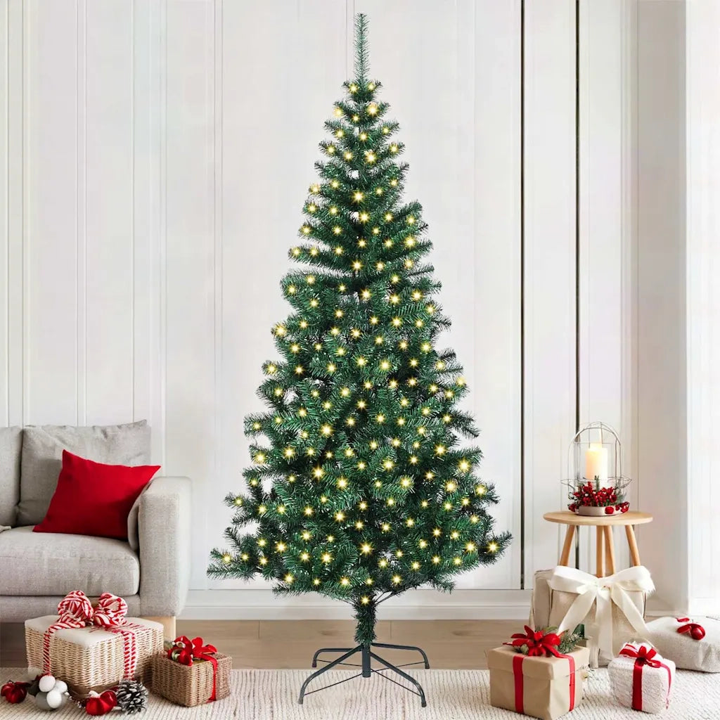 Albero di Natale | Decorazioni natalizie artificiale con luci integrate Verde 210 cm
