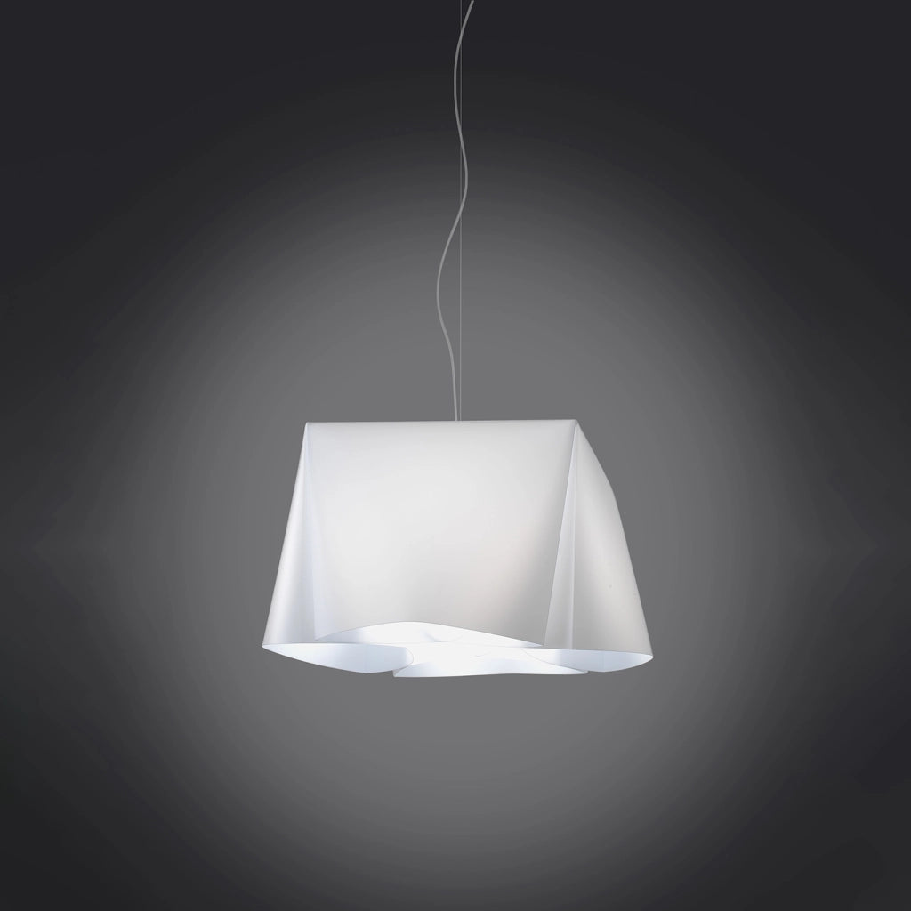 Sospensione Moderna Wanda Polilux ® Bianco E Metallo Cromo 1 Luce E27
