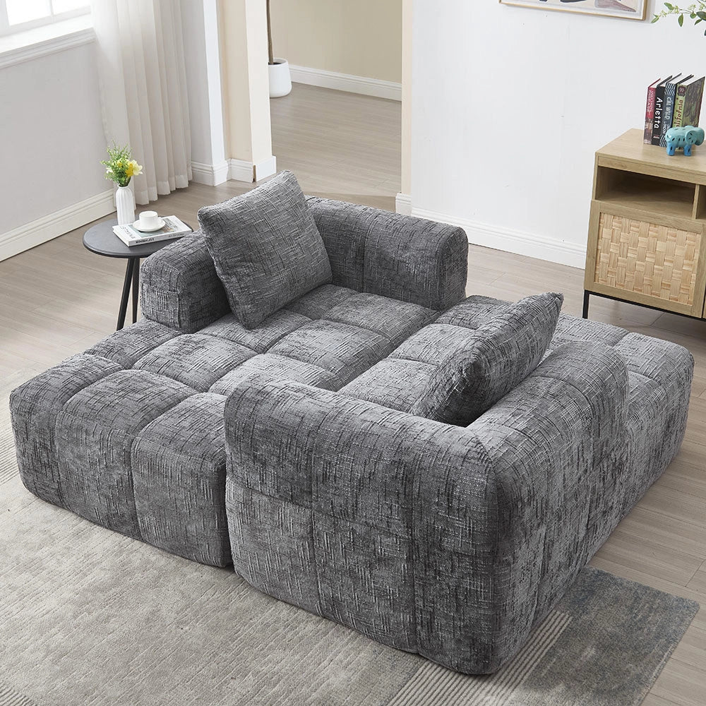 Chaise longue - Xylo - pronto uso con tasche laterali grigio