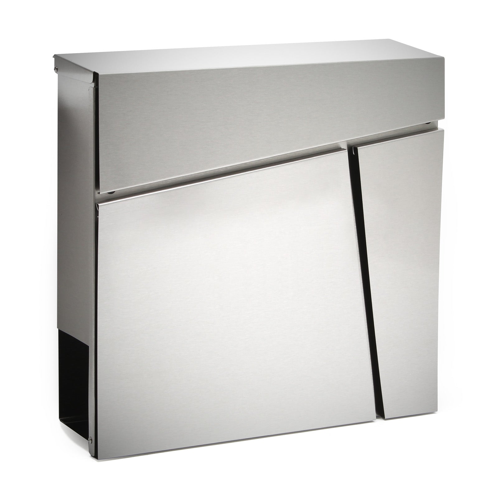 Cassetta postale con vano portagiornale V23 acciaio inox 370 x 102 x 370 mm