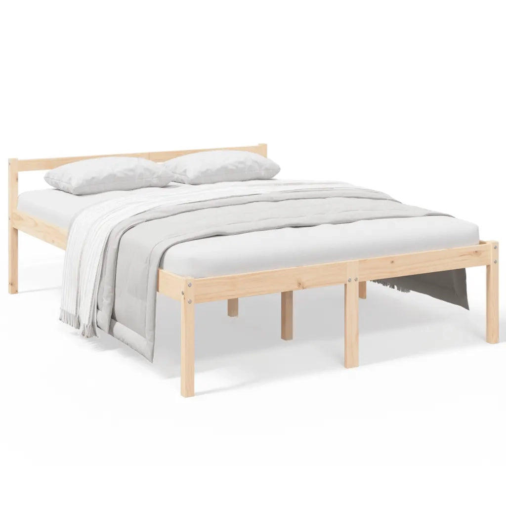 Letto per Anziani 160x200 cm in Legno Massello di Pino 810624