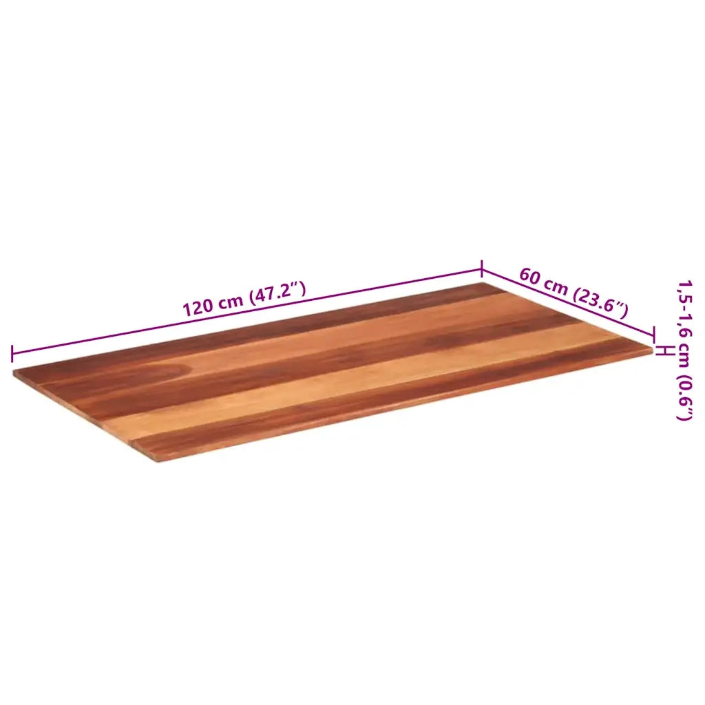 Piano Tavolo in Legno Massello di Acacia 15-16 mm 60x120 cm