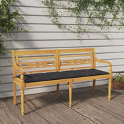 Panchina Batavia Cuscino Antracite 150 cm Legno Massello Teak