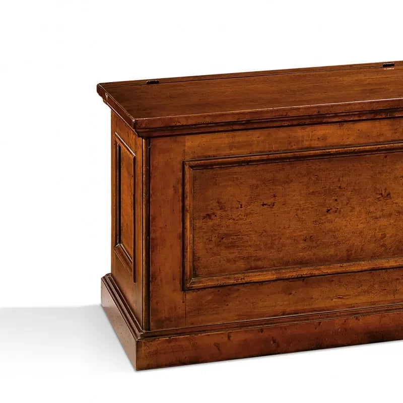 Cassapanca bifacciale in legno arte povera tinta noce l.78 x p.47 h.51 (2133) - Mobili 2G