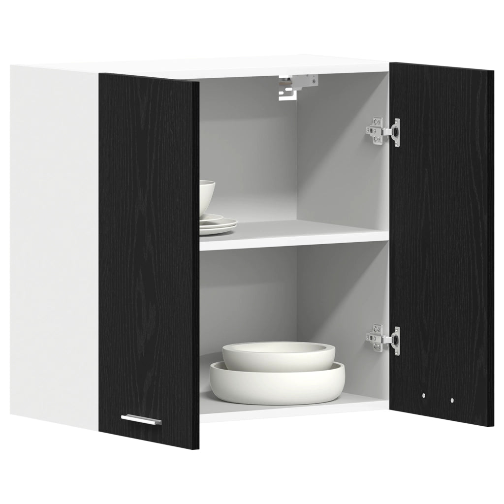 Armadio sospeso in rovere nero 60x31x60 cm realizzato in legno ingegnerizzato