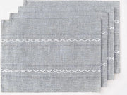 Pavimenti per tavolo 35 x 48 cm - Set da 4 - Lavabili in lavatrice - Grigio - Tessuto - Cotone-lino - Decorazione da tavola - Cucina - Salotto