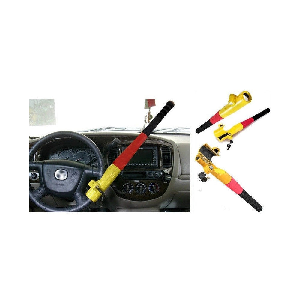 Trade Shop - Bloccasterzo Blocca Volante Antifurto Auto Mazza Baseball Difesa Blindosterzo -