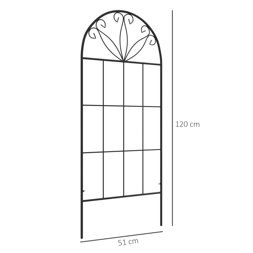 Griglia per piante rampicanti ¨C zephmum ¨C 2 pezzi, metallo, 51x120 cm, nero