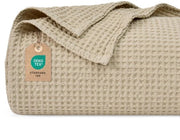 Wafeldeken in cotone 100% 150x200cm, leggero e respirante, ideale per l'estate - certificato Oeko-TEX - qualità da hotel - adatto per divano, letto, giaciglio