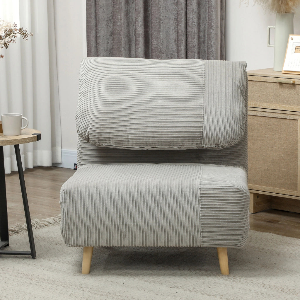 Letto imbottito singolo con testiera regolabile ¨C Zephmum ¨C Grigio 82x87x89 cm
