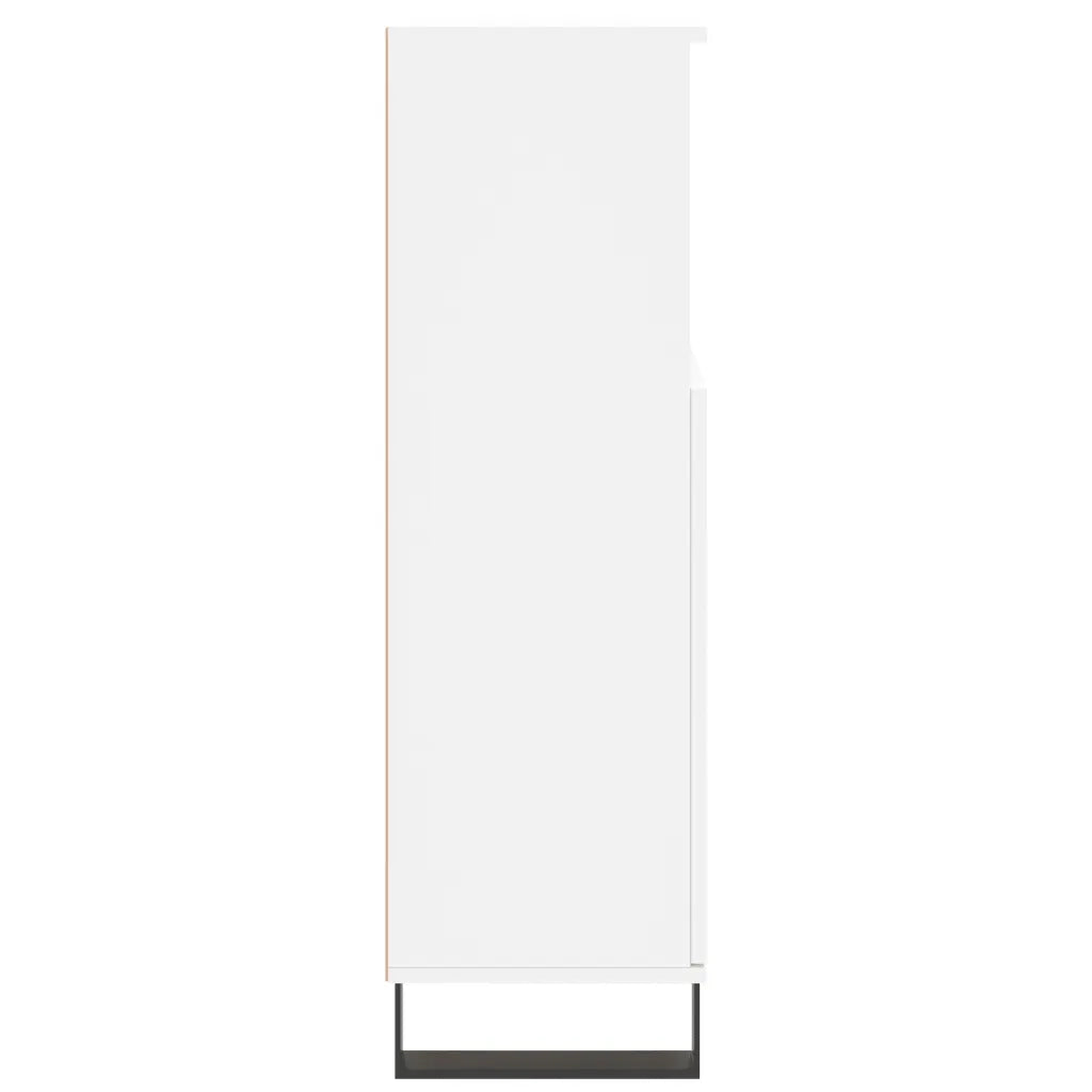 Armadietto da Bagno Bianco 30x30x100 cm in Legno Multistrato 831564