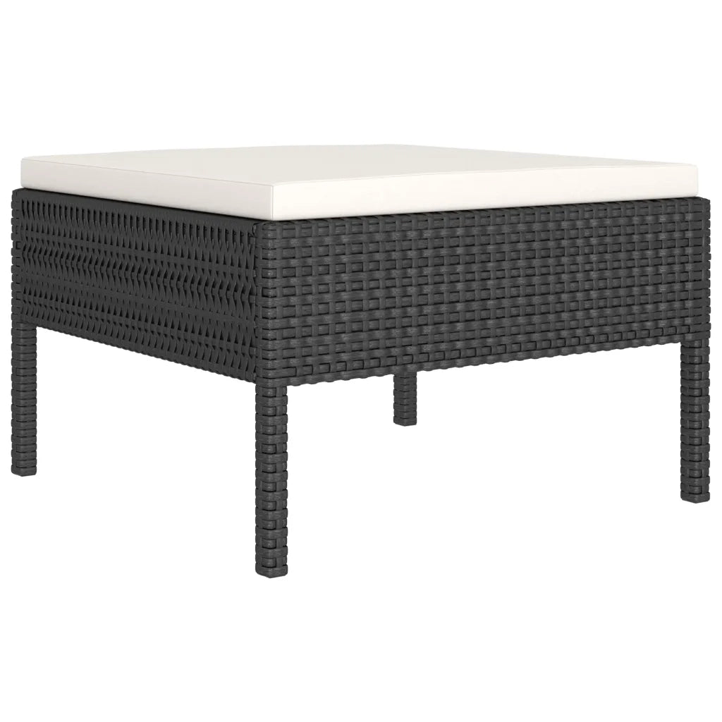 Set Divani da Giardino 11 pz con Cuscini in Polyrattan Nero cod mxl 41987