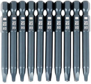 Set di Bit a Viti Quadrata S2 Leggera Acciaio - 10 pezzi - 65mm Bit Magnetici - Qualità Professionale - Adatto per...