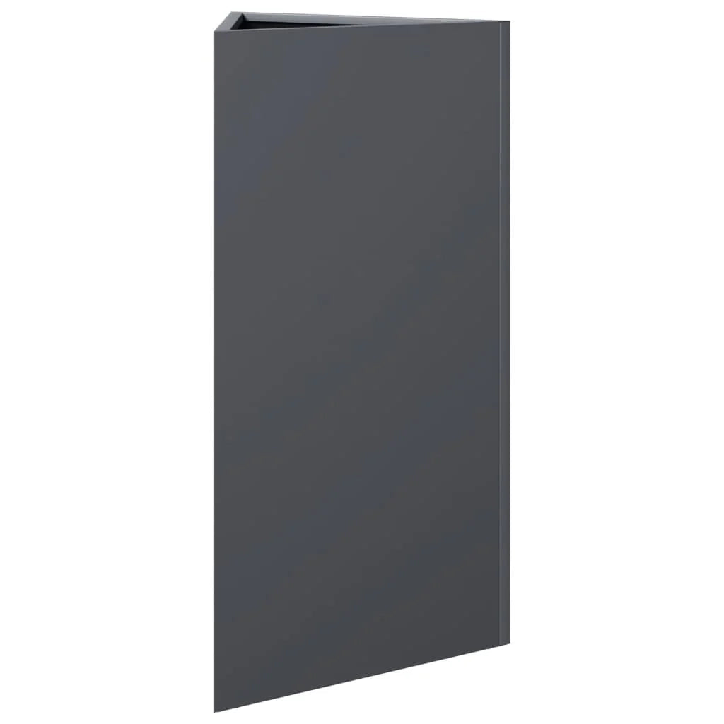 Fioriera rialzata per piante fiori giardino terrazze set da 2 triangolare 40 x 34,5 x 70 cm acciaio antracite 02_0039098