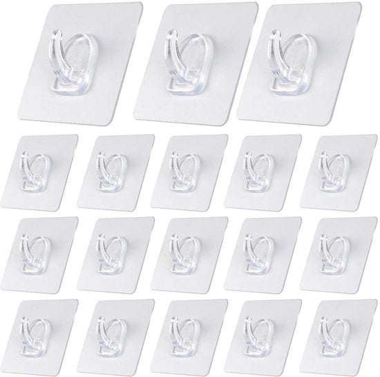 Set di chiodi a muro 30 pezzi - Autoadesivi - Translucidi - Imprimiti - Idonei per bagno/cucina - Sostengono fino a 5 kg - Chiodi a muro
