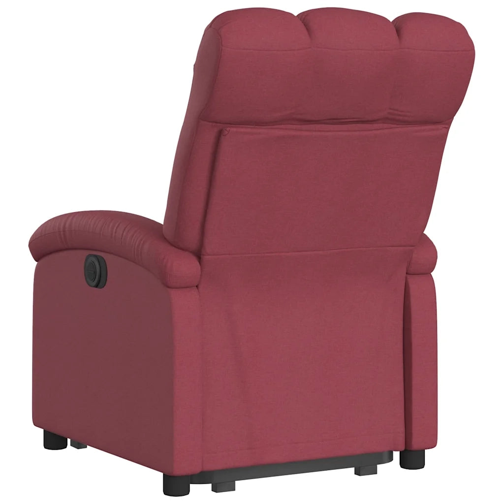 Poltrona Alzapersona Reclinabile Elettrica Rosso Vino Tessuto 3204119