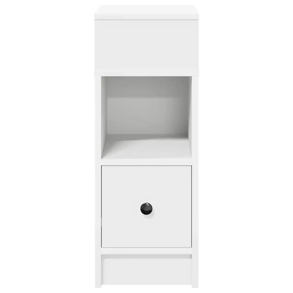Comodino con Cassetto Bianco 25x31x66 cm