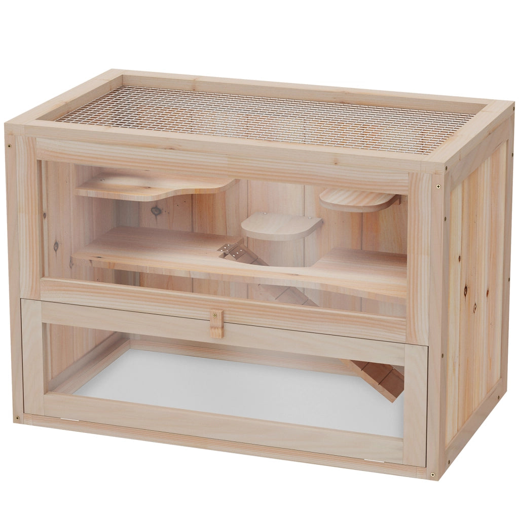 Gabbia per Criceti in Legno 2 Livelli ¨C Minimal ¨C 60x35x42 cm