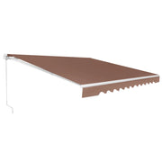 Tenda da sole retrattile, Tenda in alluminio con manovella e poliestere impermeabile Marrone-Tende parasole