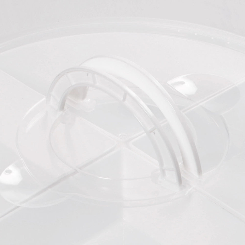 Contenitore Rotondo con 4 Comparti Organizer per Alimenti Scomparti in Plastica Trasparente