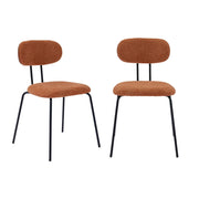 Set 2 sedie in legno tinto noce e tessuto idrorepellente, terracotta