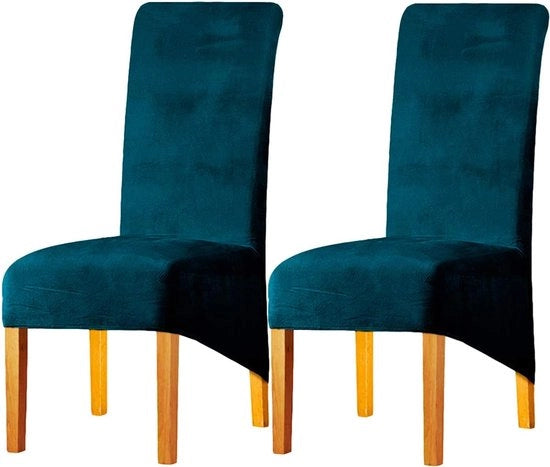 Cuscini per sedie da pranzo - Stretch, velluto, set da 2 - Blu verde