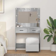 Tavolo da Dressing con luci LED Grigio Sonoma 78,5x41x135 cm