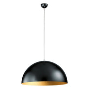 OFU Sospensione Semisfera in Metallo Nero/Oro Satinato E27 IP20 - Lampadario a sospensione moderno per interni dal design ricercato Rossini Group