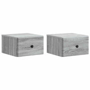 Mobiletto da notte a muro 2 pcs Grigio Sonoma 34,5 x 33 x 20 cm