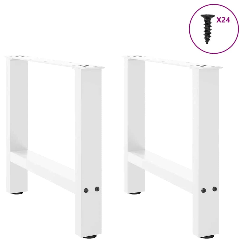 Set di 2 gambe quadrate per tavolino da caffè 50 x 42 cm con piedini regolabili design moderno in acciaio bianco 02_0057521
