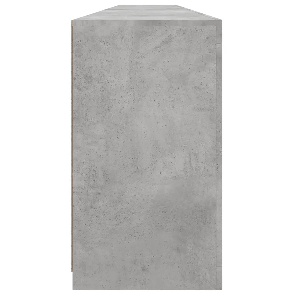 Credenza | Madia | Buffet da pranzo | Armadio da pranzo con Luci LED Grigio Cemento 283x37x67 cm